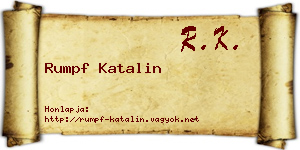 Rumpf Katalin névjegykártya